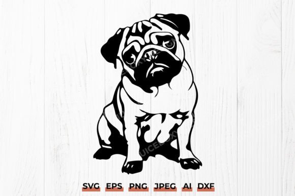 Adorable Pug SVG, Dog Lover Clipart DXF