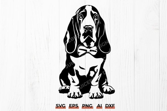 Classy Basset Hound SVG - Dog in Bowtie