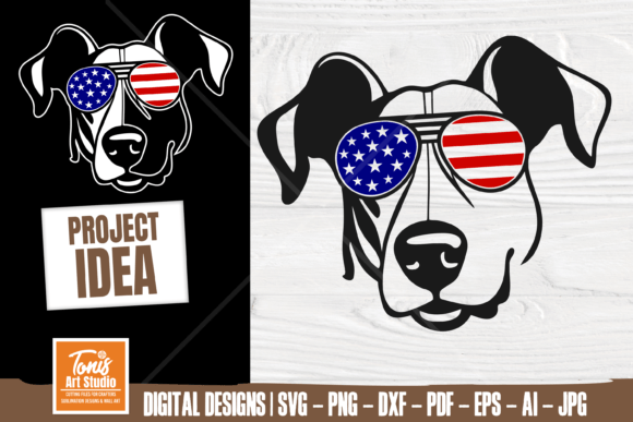 Dog 4th of July SVG, Dog with Sunglasses