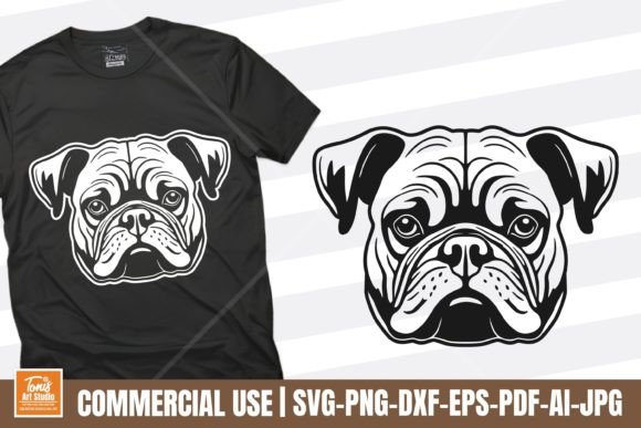 French Bulldog SVG, Cute Dog Face SVG