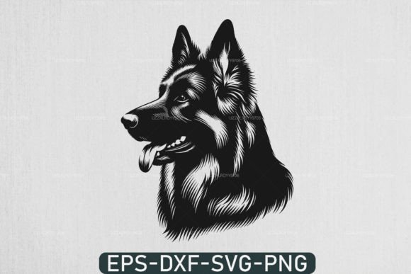 German Shepherd Svg, Dog Head Svg