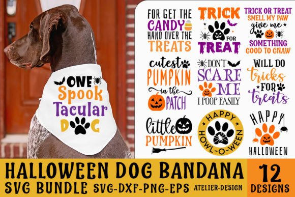 Halloween Dog Bandana SVG Bundle, Fall