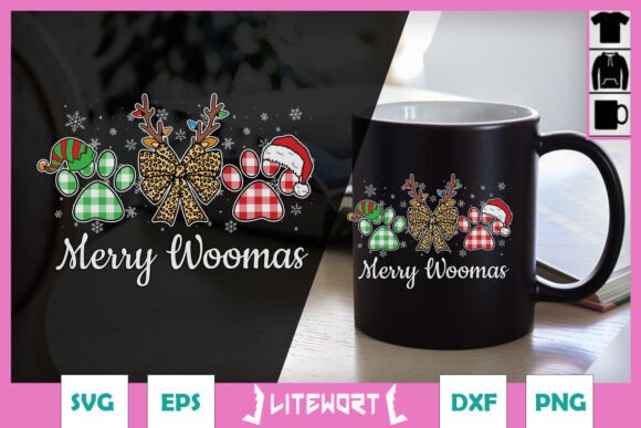 Merry Woofmas Coquette Dog Mama SVG