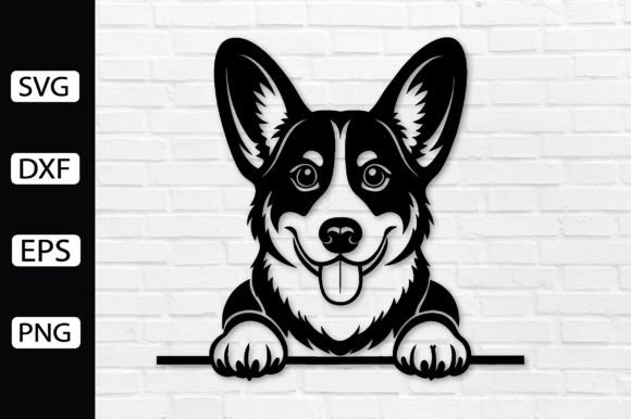 Peeking Dog Laser SVG Cut File DXF, PNG