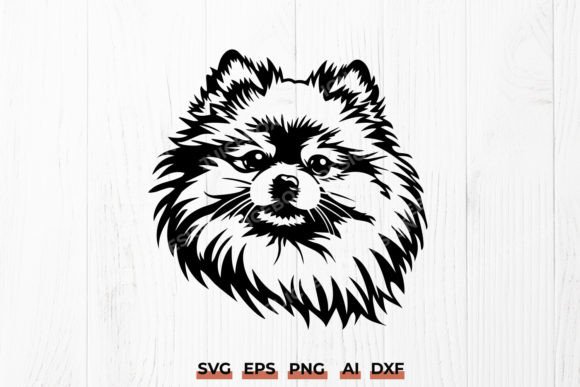 Pomeranian Dog Face SVG, Pomeranian Head