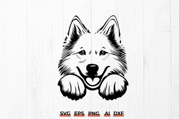 Samoyed Dog Paws SVG - Cute Pet Face DXF